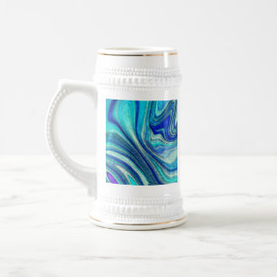 Chope À Bière Elégant Aquamarine Paua Rainbow Shell inspiré