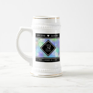 Chope À Bière Élégante 34e anniversaire du Mariage Opal