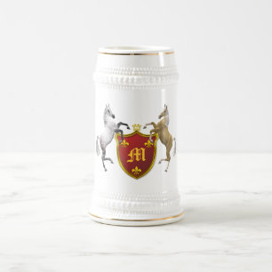 Chope À Bière Élevage de chevaux avec un bouclier héraldique, mo