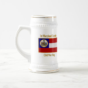 Chope À Bière ęr Drapeau de guerre civile de cavalerie du