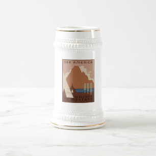 Chope À Bière État du Montana : tribus indiennes, montagnes, pra