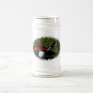 Chope À Bière Fer de golf et bière Stein de boule