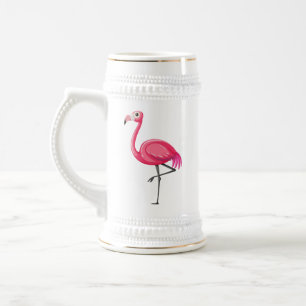 Chope À Bière Flamant Rose de Style Cartoon