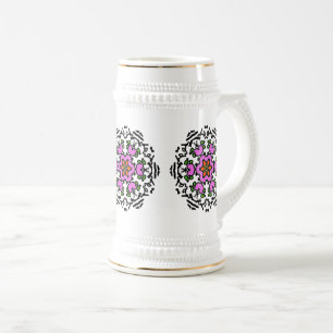 Chope À Bière Fleur florale rose