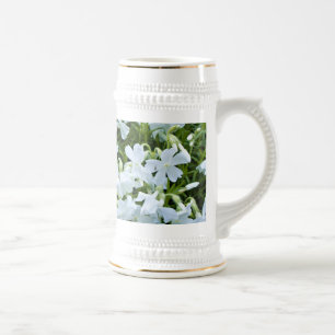 Chope À Bière Fleurs blanches en cascade