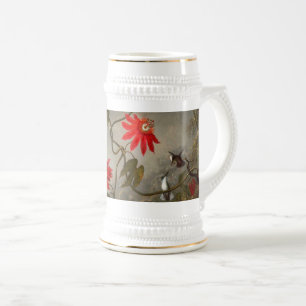 Chope À Bière Fleurs de passion avec tête de colibris