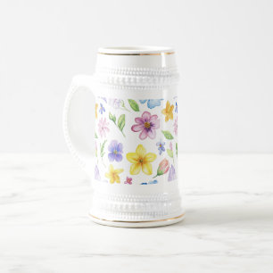 Chope À Bière Fleurs Floral Pattern Sublimation-95651