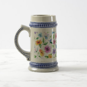 Chope À Bière Fleurs Motif Floral Sublimation-95652