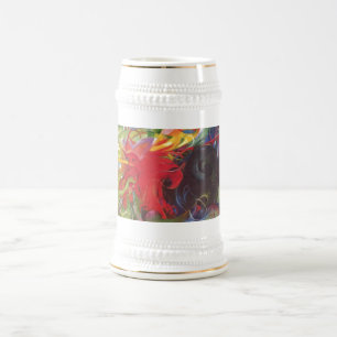 Chope À Bière Franz Marc - le combat forme le rouge noir de 1914