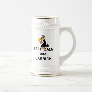 Chope À Bière Gardez le calme et le vautour de charogne
