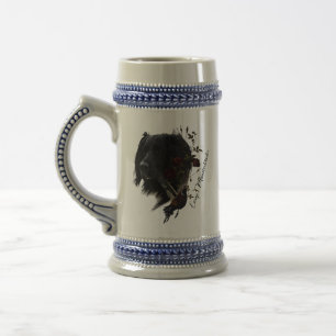 Chope À Bière Grand Munsterlander avec faisan