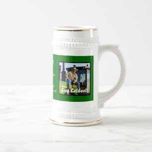 CHOPE À BIÈRE GRAND TRACTEUR STEIN EN CÉRAMIQUE BLANC