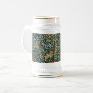Chope À Bière GREENERY,FOREST ANIMALS Pheasant ,Fox,Green Floral