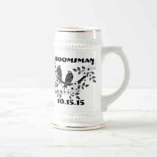 Chope À Bière Groomsman Stein - Oiseaux Vintages