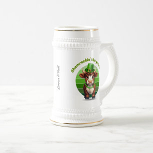 Chope À Bière Grumpy Highland Cow St Patrick's Day