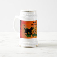 Halloween heureux, Chat noir, Chat et Citrouille