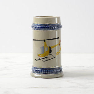 Chope À Bière Hélicoptère de dessin animé jaune mignon heureux