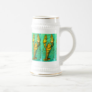 Chope À Bière homard sur la bière verte arrière - plan stein