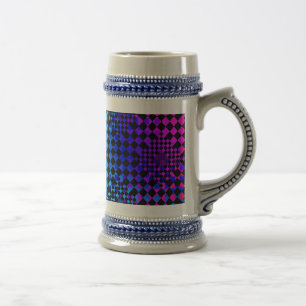 Chope À Bière Illusion À damiers par Kenneth Yoncich