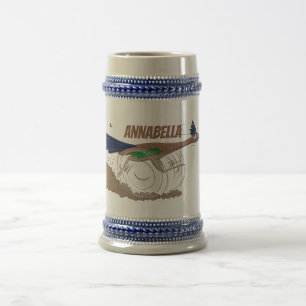 Chope À Bière Illustration amusante de la caricature d'oiseau du