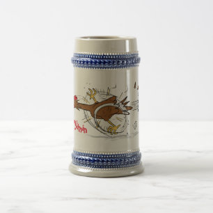Chope À Bière Illustration amusante de poulet cool