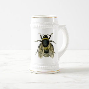 Chope À Bière Illustration antique d'abeille