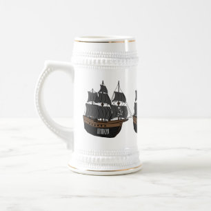 Chope À Bière Illustration de bateau pirate