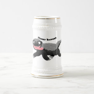 Chope À Bière Illustration de blaireau au miel affamé