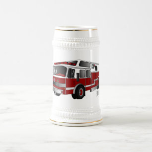 Chope À Bière illustration de camion de pompiers de dessin animé