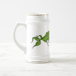 Chope À Bière Illustration de dessin d'insecte des feuilles vert