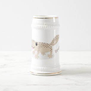 Chope À Bière Illustration de gecko tan tan mignon