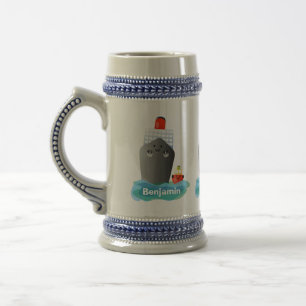 Chope À Bière Illustration de la caricature de remorqueur de paq
