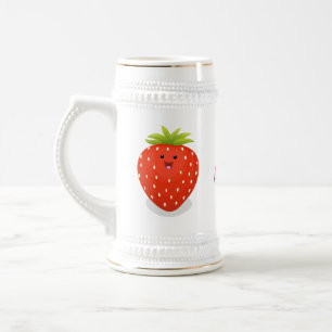 Chope À Bière Illustration de la fraise Cute kawaii