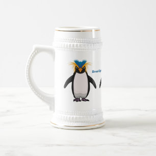 Chope À Bière Illustration de mignon macaroni pingouin