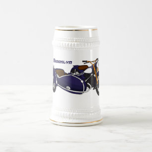 Chope À Bière Illustration de moto pourpre Sidecar