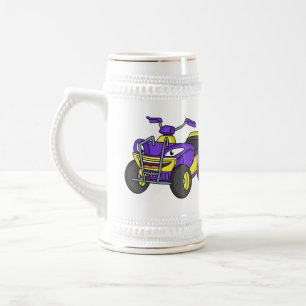 Chope À Bière Illustration de moto Purple Quad