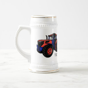 Chope À Bière Illustration de tracteur de dessin animé
