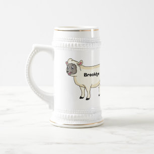Chope À Bière Illustration d'un mouton joyeux