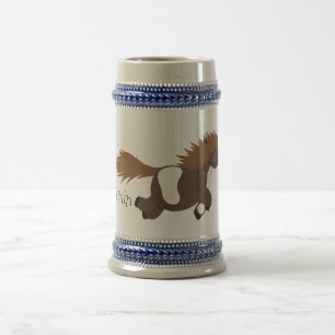 Chope À Bière Illustration d'un poney de Shetland mignon