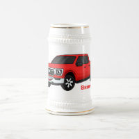Illustration d'une camionnette rouge mou