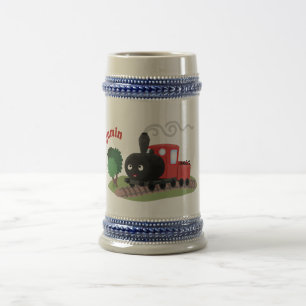 Chope À Bière Illustration d'une locomotive à vapeur mûre
