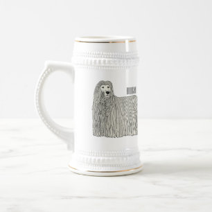 Chope À Bière Illustration Komondor pour chien