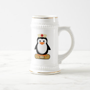 Chope À Bière Infirmière Penguin (avec bandaid)