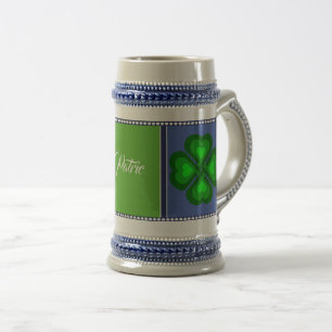 Chope À Bière Irlande, Irlandais, shamrock, 4 feuilles de trèfle