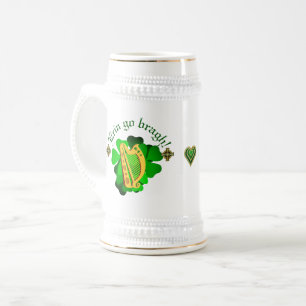 Chope À Bière Irlande pour toujours/Erin aller bragh/coeur or/ve