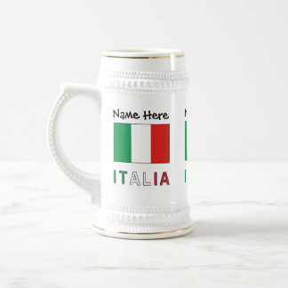 Chope À Bière Italia et Drapeau Italien Personnalisé