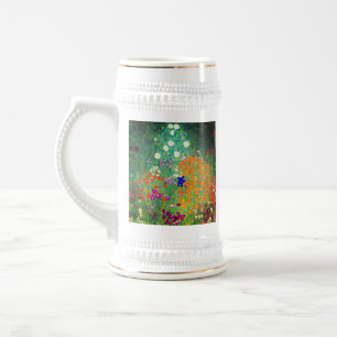 Chope À Bière Jardin aux fleurs Gustav Klimt