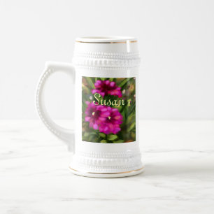 Chope À Bière Jardin Floral Dahlia Fleurs Magenta