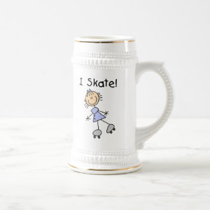 Chope À Bière Je patine - patineur de rouleau de fille