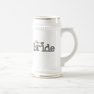 Chope À Bière Jeune mariée d'argent et d'or